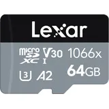 Lexar 1066x microSDXC UHS-I Cards SILVER Series 64 GB Klasse 10