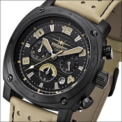 FIREFOX  - CHRONOGRAPH BATTLESHIP - schwarz beige / 43 MM