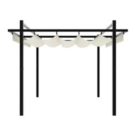 vidaXL Gartenpavillon mit ausziehbarem Dach Creme 3x3 m Aluminium