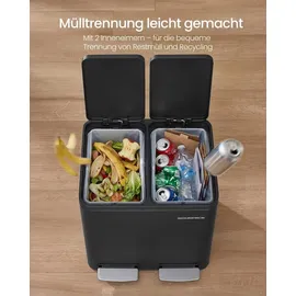Songmics Mülleimer 15 l Schwarz