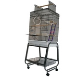 Strong Papageienkäfig Villa Aurelia Silverstone Grau 56x43x154cm 93025