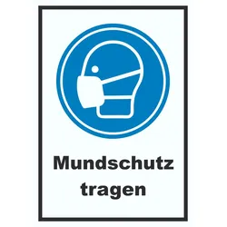 Mundschutz tragen Schild A6 (105x148mm)