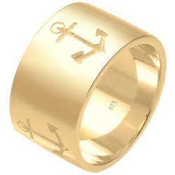 Elli Basic Bandring Symbol Anker Maritim 925 Silber Ringe   Damen 