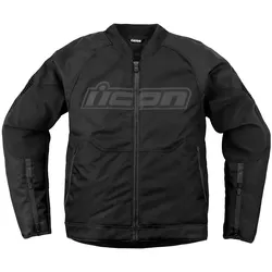 Icon Overlord3, Textiljacke - Schwarz/Grau - S