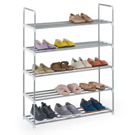 Relaxdays Schuhregal 90 x 114,5 x 31 cm silber