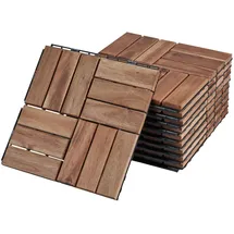 casa.pro Klickfliesen Alliste 10er Set 12 Lamellen 0,9 m2 beige/braun