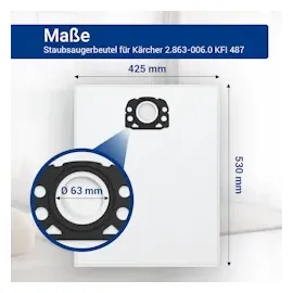 Vioks Set 4x Filterbeutel Vlies passend wie Kärcher 2.863-006.0 für WD Staubsauger