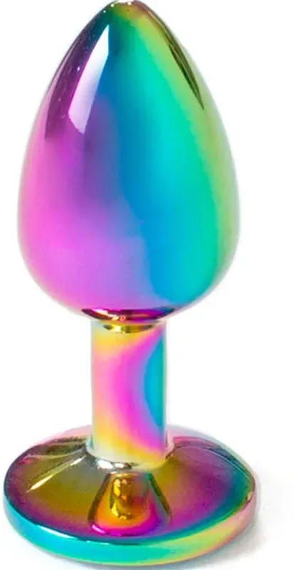 SECRETPLAY - BUTT PLUG AUS METALL REGENBOGEN, KLEINE GRÖSSE 7 CM