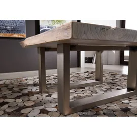 MASSIVMOEBEL24.DE Couchtisch Akazie Beige 90 x 90 x 45 cm