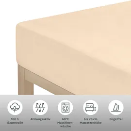 OTTO home Spannbettlaken Blackberry Single-Jersey 200 x 200 cm creme