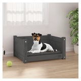 vidaXL Hundebett Grau 55,5x45,5x28 cm Massivholz Kiefer