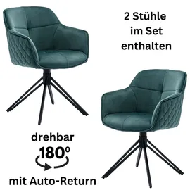 Stolkom Armlehnstuhl Emma Polyester grün 2er Set