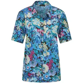 GOLDNER Hemdbluse floral Blau 20