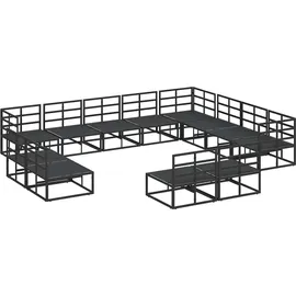 vidaXL Garten-Lounge-Set 12-tlg. schwarz