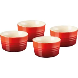 Le Creuset Formen zum Backen und Servieren 8 cm kirschrot 4 St.