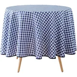 Douceur d'intérieur Tischdecke Vichy Ø 180 cm Blau
