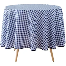 Douceur d'intérieur Tischdecke Vichy Ø 180 cm Blau