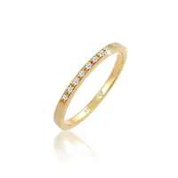 Elli DIAMONDS Verlobungsring Bandring Verlobung Diamant (0.04 ct) 585 Gelbgold goldfarben|weiß 58 mm