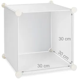 Relaxdays Regalsystem 9 Fächer, Raumteiler Kunststoff, Standregal offen, Badregal DIY, HBT: 95 x 95 x 32 cm, weiß