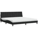 vidaXL Bett mit Matratze Schwarz 200x200 cm Samt