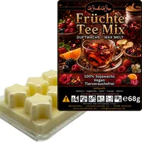 WonderWax Duftwachs Wax Melts für Duftlampe, 6 Sterne Duftmelt Wachsmelt Sojawachs Duftwachs Würfel für Raumdüfte, Wachs Duftöl Winter Indoor Schmelzen für Aromalampe FrüchteTee Mix