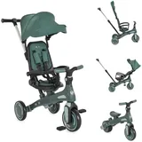 Byox Dreirad, Tricycle Juno 4 in 1 Laufrad Schiebegriff Sitzdrehung Sonnendach grün