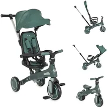 Byox Dreirad, Tricycle Juno 4 in 1 Laufrad Schiebegriff Sitzdrehung Sonnendach grün