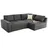 luma-home Ecksofa-Dauerschläfer Federkern Topper Bettkasten, Schlafcouch in Dunkelgrau / 15107
