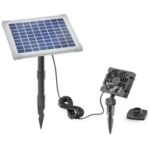 esotec Solar Lüfterset FreshAir, 18V/DC 5W, Luftstrom 90m3, Solarventilator Belüftungsset, Ventilator Gewächshaus, Lüftersystem, Lüfter 92x92mm, 101862