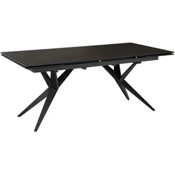 KADIMA DESIGN Esszimmertisch 180 - 260 cm Ausziehbar Keramik Glas Schwarz, Keramiktisch Groß, Designer Küchentisch Rechteckig, Esstisch Extravagant mit