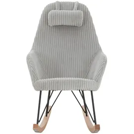 SalesFever Schaukelstuhl Entspannung pur Cord 102 x 109 x 66 cm Grau mit Kissen