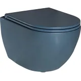 Evenes Wand-Tiefspül-WC Elanda, Keramik, spülrandlos, Blue Royal matt - 93 190 57