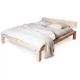 YAK Holzraum Bett Zirbenholzbett YARON - straight Kopfteil gerade 100 cm x 200 cm