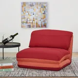 Mendler Schlafsessel HWC-E68, Schlafsofa Funktionssessel Klappsessel Relaxsessel, Stoff/Textil ~ orange/dunkelrot