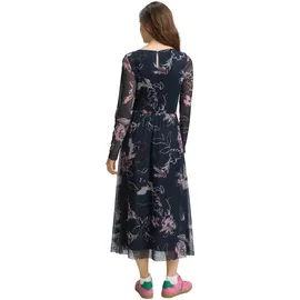 Tom Tailor Midi-Meshkleid Blau Big Flower 36
