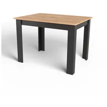 home collective Esszimmertisch Küchentisch, Platte aus Eiche, Holztisch Esstisch 120 x 80 x 75 cm, 18 mm Dicke, Küche Wohnzimmer Eiche und schwarz