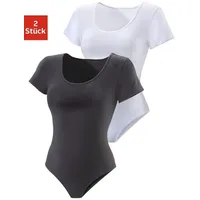 VIVANCE T-Shirt-Body (2er-Pack) aus elastischer Baumwoll-Qualität schwarz 36/38