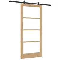 vidaXL Haustür Schiebetür ORKDAL Natürlich und Schwarz 93 x 202 cm (1-St) schwarz