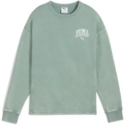 PUMA Class Comfort Washed French Terry Crew Sweatshirt Damen 30 - green moon XS