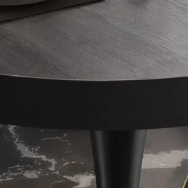 GGM Möbel BL | Bistrotisch | Ø:H 70 x 78 cm | Schwarzer Rand | Wenge / Schwarz | Rund