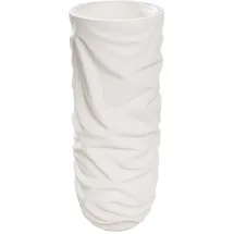 Gilde Übertopf XXL Crush - Magnesia - Rund - Creme Matt Strukturiert - Höhe 90cm x Ø 36cm - Indoor geeignet
