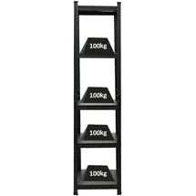 Proregal All Black Series Schwerlastregal Ragnar für Gesamtlast 500 kg HxBxT 180 x 45 x 45 cm Matt Schwarz Kellerregal Steckregal Garagenregal