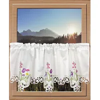 HOSSNER - ART OF HOME DECO Querbehang "Blumensee" Gr. 1, bunt (grün, lila, weiß), B:120cm H:50cm, Ausbrenner, Polyester, HOSSNER - ART OF HOME DECO, Gardinen, m. Cut-Outs