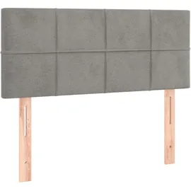 vidaXL Boxspringbett mit Matratze & LED Hellgrau 90x200 cm Samt