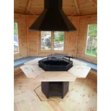 JV Möbel Grill Hütten Bausatz 79,2 cm Holz Schwarz