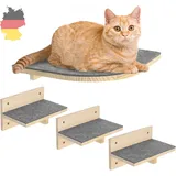 Katzenkletterwand Set Wandmontage aus Holz platzsparendes Spielzeug mit Plattfor