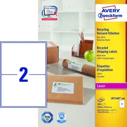 AVERY Zweckform LR7168-100 Versand Etiketten 199,6 x 143,5 mm weiß Recycling 5014702815096 AVERY Zweckform 200 Stück
