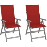 vidaXL Verstellbare Gartenstühle 2 St.  mit Auflagen 0 x 0 x 0 cm rot