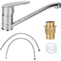 Küchenarmatur 360 ° Drehbar Wasserhahn Schwenkbare Spültischarmatur Küche Armatur Chrom Einhebel Spültischarmatur Mischbatterie Mischbatterie Für Die Küche, Armatur Spüle Mit 2 Stück 50cm Schlauch