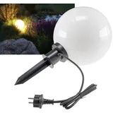 ChiliTec Kugelleuchte Erdspieß IP44, 230V, 1,5m Kabel, E27 Fassung